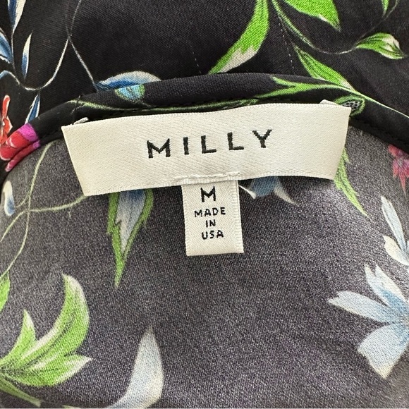Milly Silk V neckline Top With Wildflower Print Size Medium - Picture 5 of 12